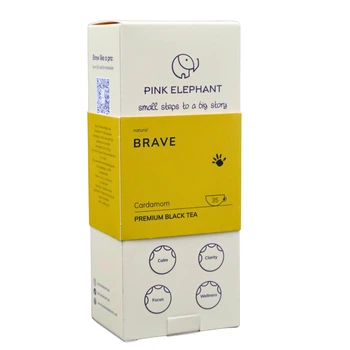Чорний чай з кардамоном розсипний Brave 70 г Pink Elephant