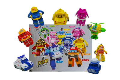 Набор трансформеров Робокар Поли Robocar Poli машинки инерционные 9 шт