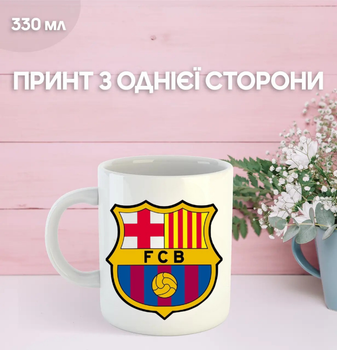 Кружка Барселона футбольний клуб Barcelona футбол з принтом керамічна чашка 330 мл Uk_1350