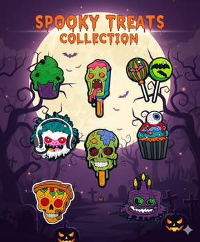 Джибітси Хелловін Halloween Jibbitz 8 шт аксесуари крокс прикраса Dz_160_2