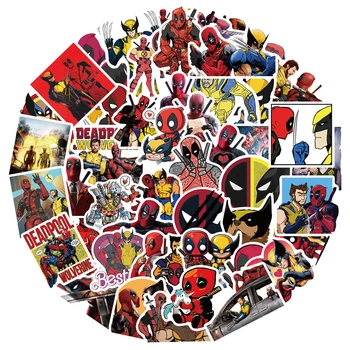 Стикеры Дэдпул Росомаха Deadpool & Wolverine стикерпак наклейки набор наклейок 50 шт