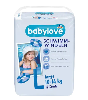 Підгузки для плавання Babylove розмір L, 10-14 кг, 12 шт.