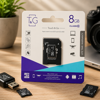 Карта пам'яті Micro SD 8Gb T & G Class10 з ад.
