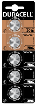 Батарейка Duracell DL2016 DSN уп літієві 5 шт.
