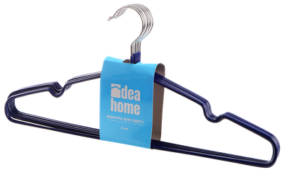 Набір плечиків IDEA HOME з силіконовим покриттям 40.5×21 см (8 шт, Темно-синій)