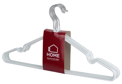 Набір плечиків IDEA HOME з силіконовим покриттям 40.5×21 см (8 шт, Білий)
