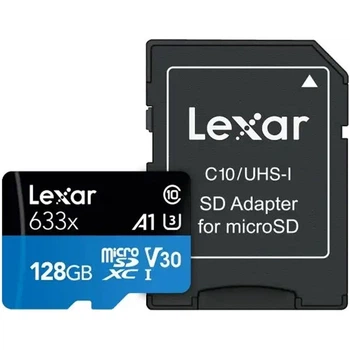 Карта пам'яті microSD 128Gb Lexar High Performance 633x UHS-I U3 V30 A1 Class 10 + SD адаптер (LMS0633128G-BNAAA)