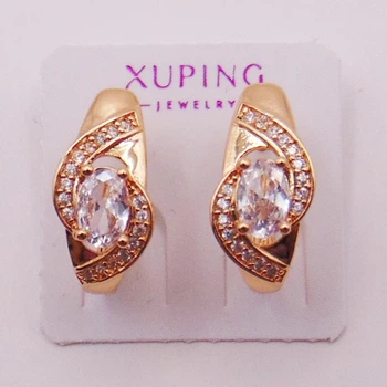 Сережки медсплав із фіанітами Xuping 16х8 мм xp197