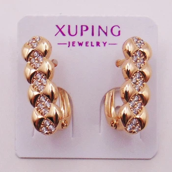 Сережки медсплав із фіанітами Xuping 16х5 мм xp185