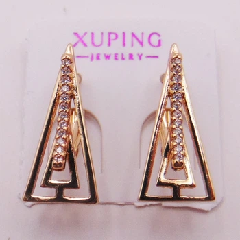 Серьги медсплав с фианитами Xuping 19х9 мм xp177