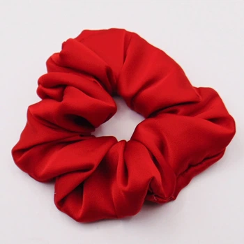 Большая шелковая резинка для волос 12 см красная Handmade 335