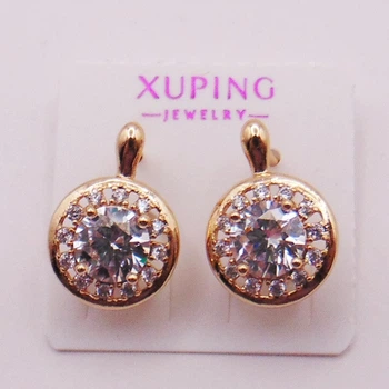Серьги медсплав с фианитами Xuping 14х10 мм xp188