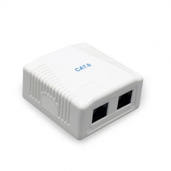 Розетка Cablexpert (NCAC-2U6-01) 2хRJ-45, Cat6, зовнішня, біла
