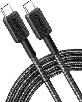 Кабель Anker 322 USB-C - USB-C, 0.9 м, Чорний (A81F5G11)