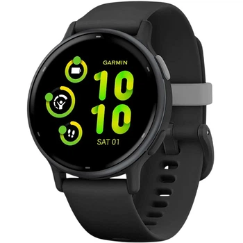 Смарт-годинник Garmin Vivoactive 5 Slate Aluminium Bezel with Чорний Case and Silicone Band (010-02862-10)