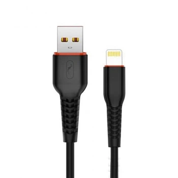 Кабель SkyDolphin S54L Soft USB - Lightning (M/M), 1 м, Чорний (USB-000428)