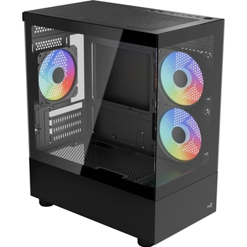 Корпус для ПК AeroCool Viewport Mini-G-BK-v2 Mini-Tower без БЖ MicroATX/Mini-ITX ARGB Black (ACCM-ES09133.11)