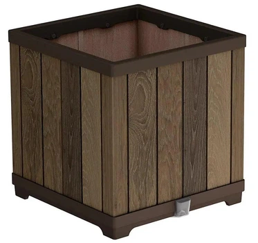 Горщик для рослин Keter Deco square planter Walnut, коричневий