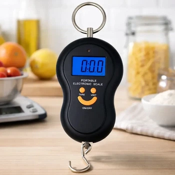 Весы кантерные до 50 кг на батарейках 603A, Черный