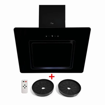 Вытяжка Luxor Filtremsecur LED BK LED 1450 + 2-е втягивание испарений чорное стекло, черный