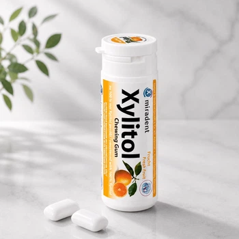 Жувальна гумка з ксилітом Miradent Xylitol Fresh Fruit Свіжі фрукти, 30 штук