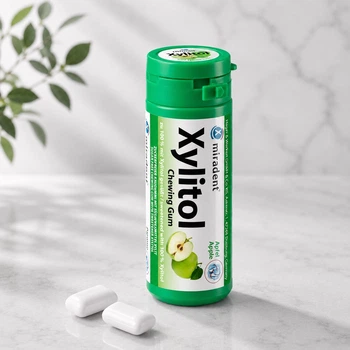 Жувальна гумка з ксилітом Miradent Xylitol Apple (яблуко), 30 шт
