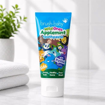Дитяча зубна паста Brush-Baby WildOnes Applemint Яблучно-м’ятна, 1350 ppm фтору, з ксилітом, від 3 років, 50 мл