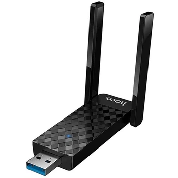 Портативний WiFi адаптер Hoco HI34 маршрутизатор wireless network card WiFi6, 2.4G, 600Mbs Чорний