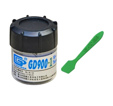 Термопаста для процессоров и видеокарт Thermal Grease GD900-1 30г в банке з серебром 6 Вт/мК