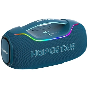 Колонка Bluetooth HOPESTAR A80 mini Wireless Bluetooth Speaker 36W/IPX6/RGB/6000mAh портативна для дому, подорожей, відпочинку Синій