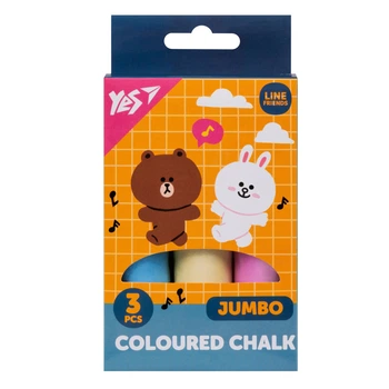 Крейда кольорова YES JUMBO Line Friends 400491 3 кольори