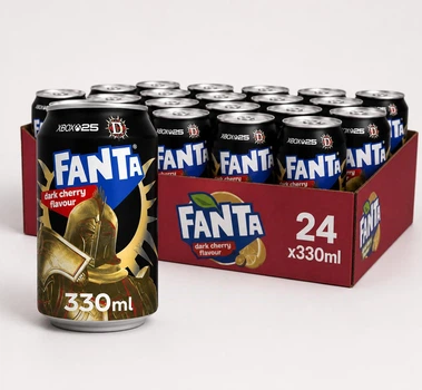 Упаковка безалкогольного газованого напою Fanta Dark Cherry 0.33 l х 24