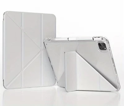 Чохол iPad Air 13" M2/M3/M4 2024-2026 | Pro 13" 2024-2025 M4/M5 Acrylic Clear Frame Transformer Pen Slot light gray