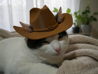 Ковбойський капелюх для кота