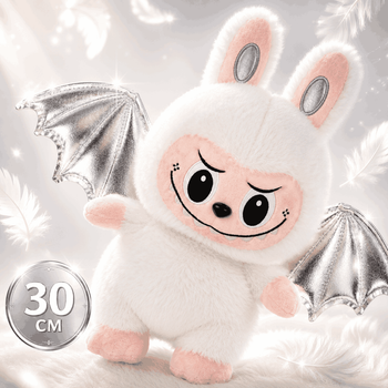 М'яка іграшка Лабубу з крилами Star Toys 30см білий плюшевий монстрик динозаврик LB15702