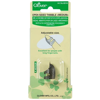 Наперсток с открытым кончиком, металл, Clover (средний) 6018