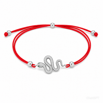 Браслет на нитці шамбола Змія Silver Style 15-20 р. (80434.26.10 sku:2300104305017)