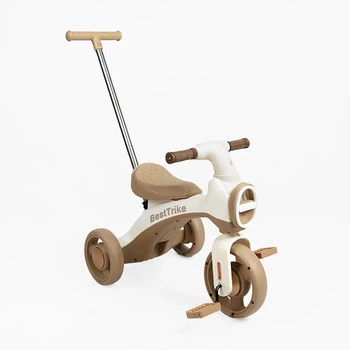 Трехколесный велосипед Best Trike SH-16559 с родительской ручкой, музыкой и подсветкой, детский велосипед с колесами 8"/6"