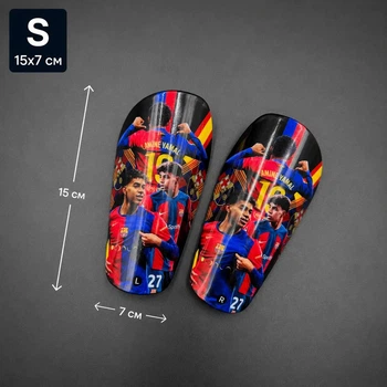 Футбольні щитки - Lamine Yamal - FC Barcelona - 15×7 см - легкі та міцні - подарунок фанату ФК Барселона - Ламін Ямаль