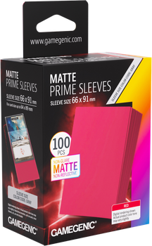 Протектори для карт Gamegenic Matte Prime 66 x 91 мм Червоні 100 шт. (4251715419519)