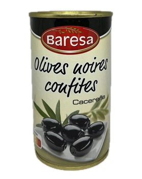 Оливки Baresa черные маслины с косточкой 350 г (OL0735)