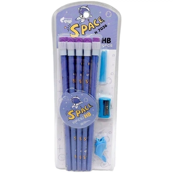 Олівці HB з великою гумкою,10шт."Space" (БУЗКОВИЙ) MIC (296400)