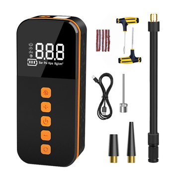 Портативный компрессор для шин 12 В 150 PSI, цифровой, USB, с манометром и фонариком