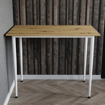 Стол универсальный Prime Ferrum-decor 750x1200x700 Белый металл ДСП Дуб Артизан 16 мм (PRAIME46)