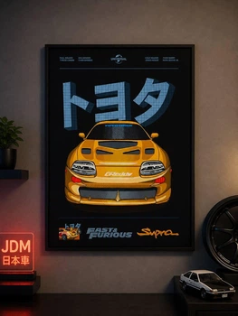 Постер в рамці, плакат 30х40см Toyota Supra Top Secret скло