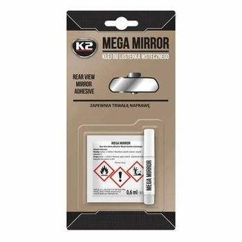 Клей для зеркал заднего вида K2 Mega Mirror 0,6мл+0,5мл сильный быстродействующий клей для стекла и металла (LI-D_22-O)