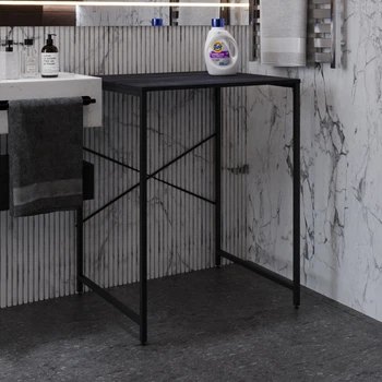 Стеллаж полка Бафрум 401 Ferrum-decor для стиральной машины 90x70,5x60,5 Черный металл ДСП Каштан Арвадонна 16 мм (BED41102)