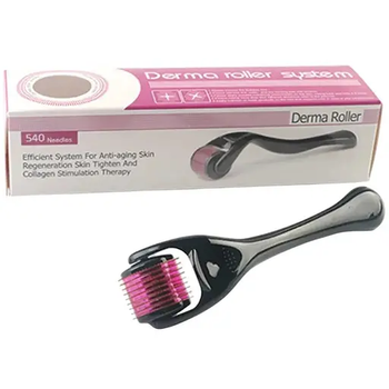 Мезоролер для шкіри DERMA ROLLER 540 голок 0.5 mm Black