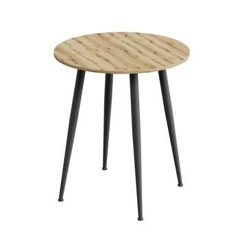 Стіл круглий OPTIMA 4 ноги на конус Ferrum-decor 750x670x670 Чорний метал ДСП Дуб Евок Прибережний 16 мм (OPTIM4402)