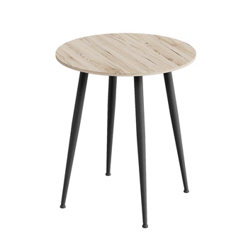 Стол круглый OPTIMA 4 ноги на конус Ferrum-decor 750x670x670 Черный металл ДСП Дуб Сан-Марино 16 мм (OPTIM4001)